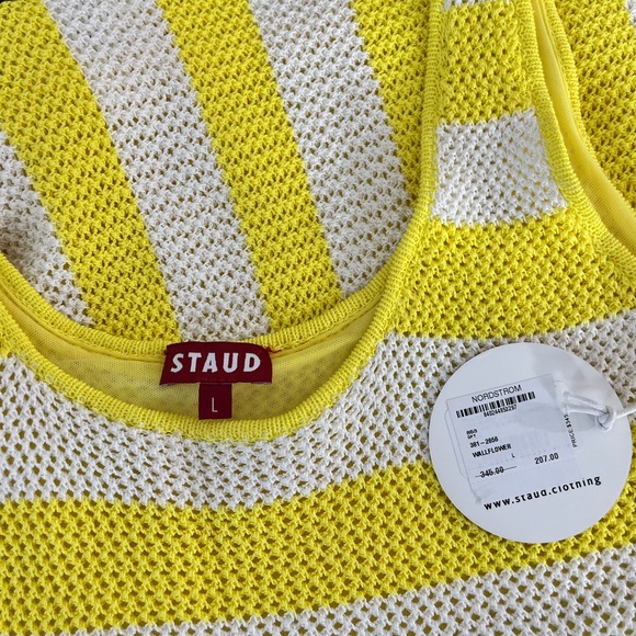 NWT Staud Knit Embroidered Citrus Wallflower Crochet Mini Dress size Large - Picture 10 of 12